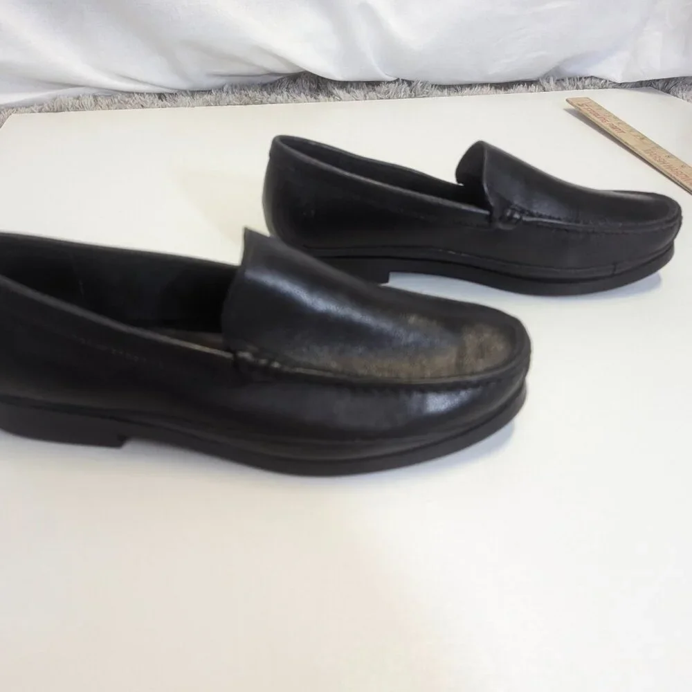 Croft & Barrow Men's Black Leather Loafers Size 10